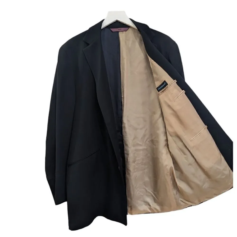 Massimo Bizzocchi Handmade Men's Three Button Black Blazer Size 44R